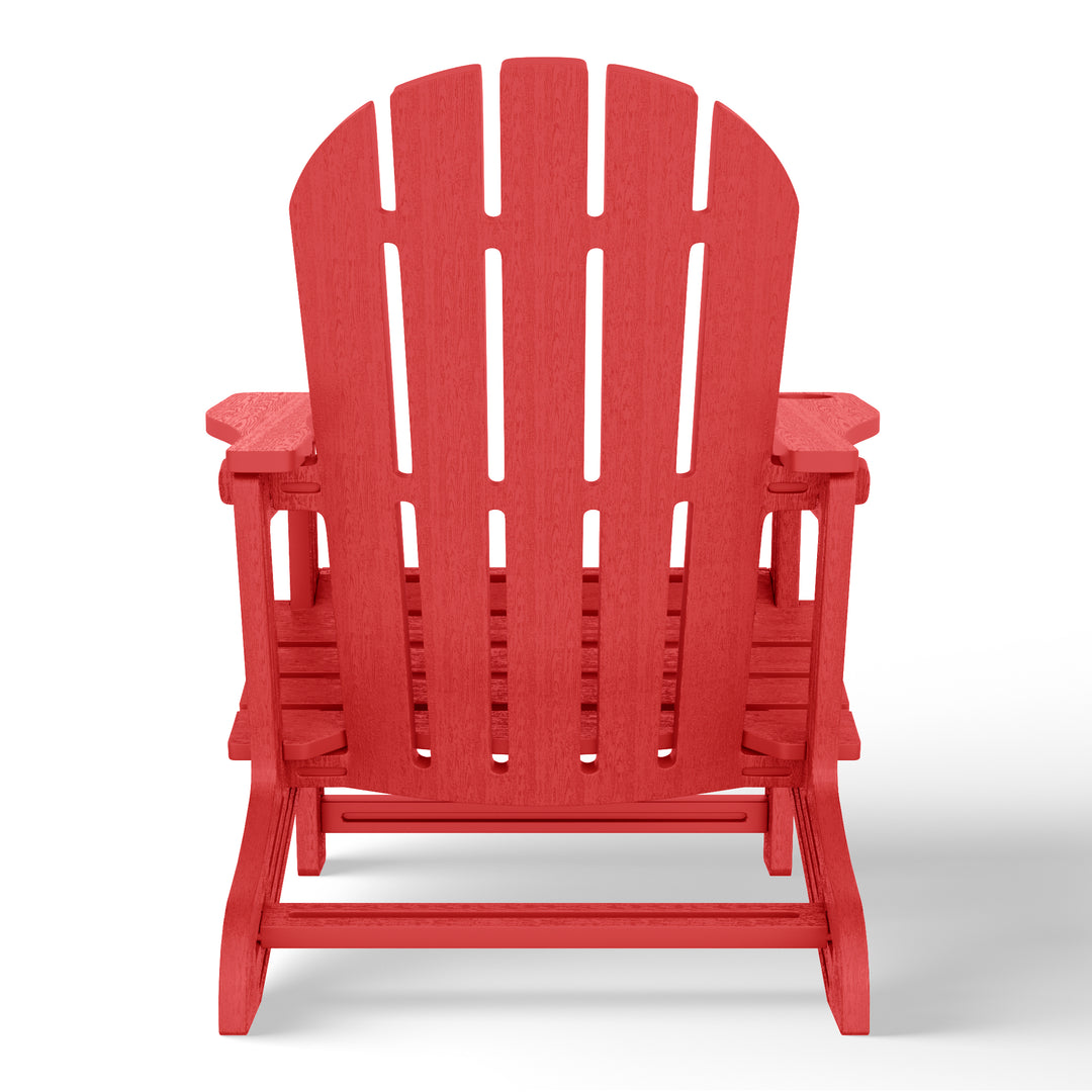 Azura 3-Piece HDPE Plastic Adirondack Patio Chairs With 18" Square Side Table Set