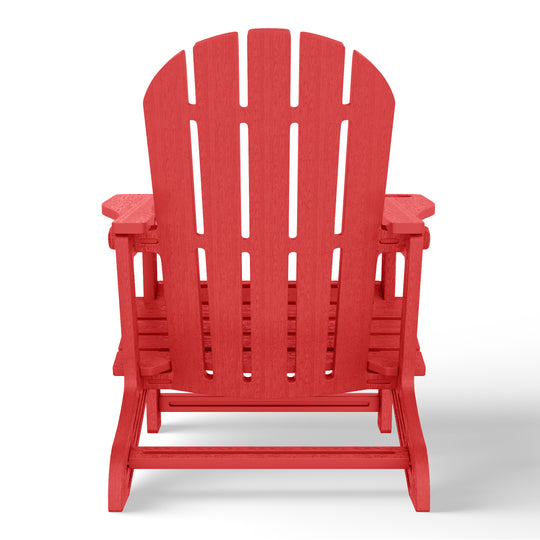 Azura 3-Piece HDPE Plastic Adirondack Patio Chairs With 18" Square Side Table Set