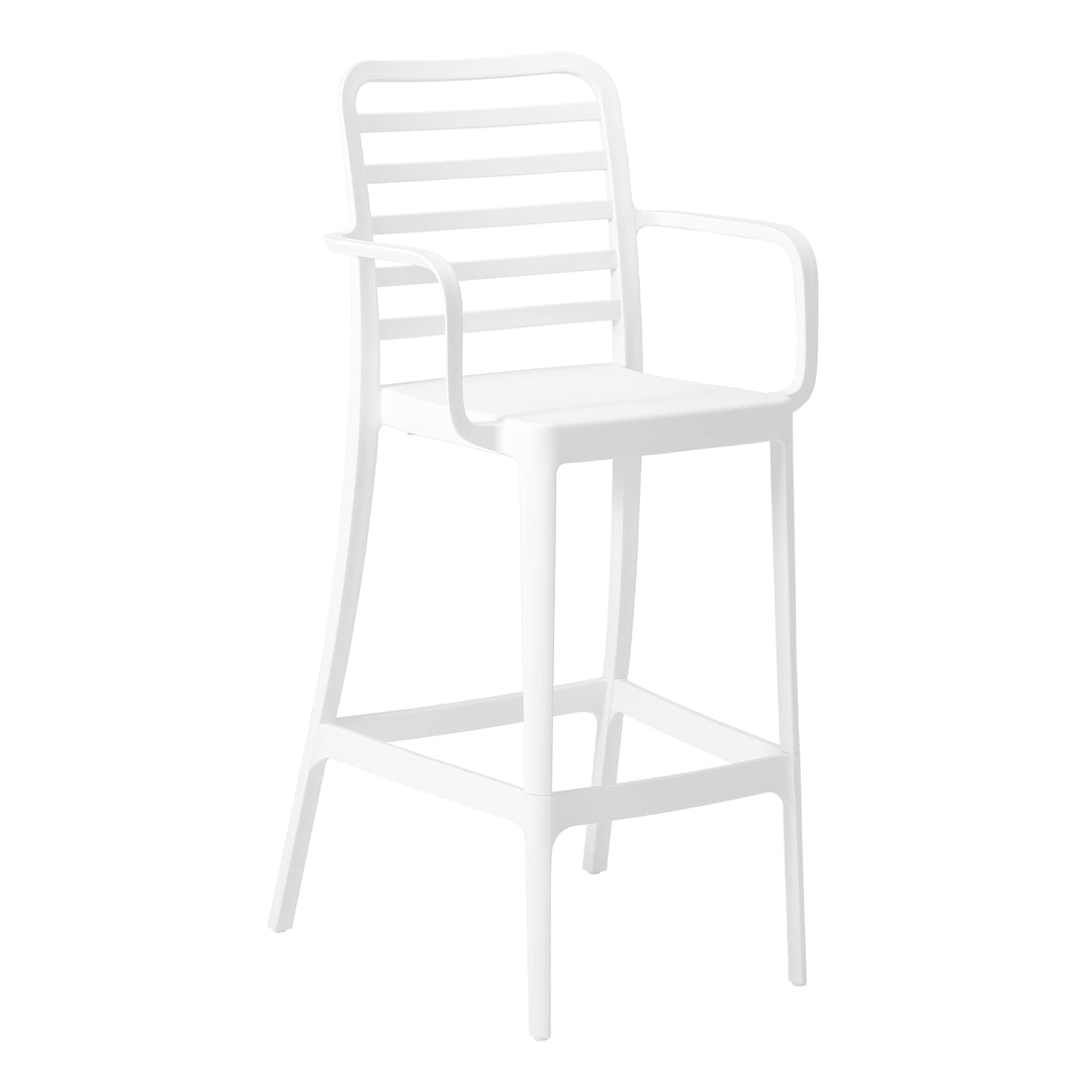 Playa 29.5" Outdoor Polypropylene Plastic Patio Bar Height Stools (Set of 2)