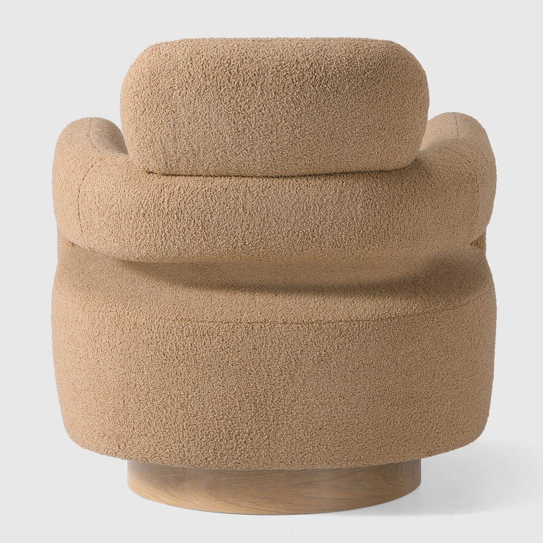 Alexandria Mid-Century Modern Sherpa Swivel Barrel Accent Chair