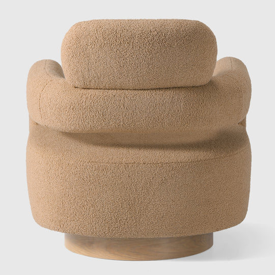 Alexandria Mid-Century Modern Sherpa Swivel Barrel Accent Chair