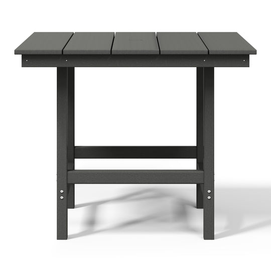 Ashore Outdoor HDPE 36" Square Patio Dining Table with Umbrella Hole