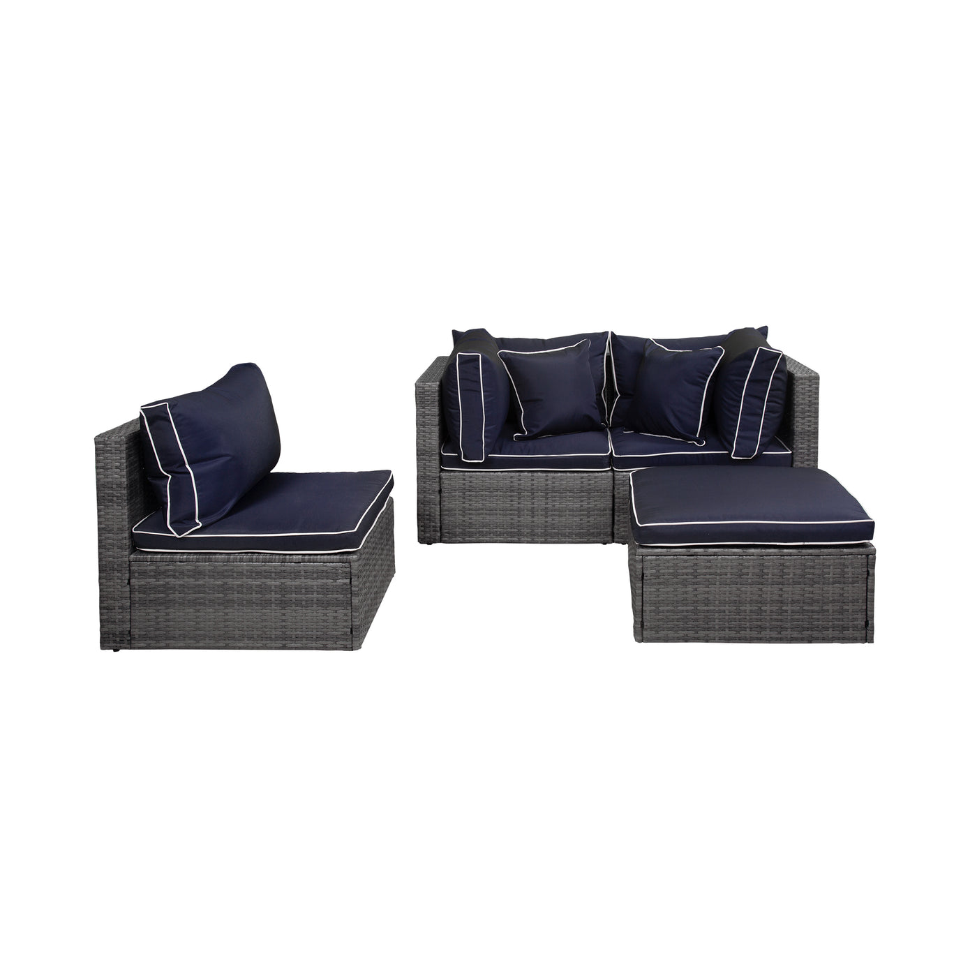 Santorini 4-Piece Outdoor Patio Sofa Sectional Set