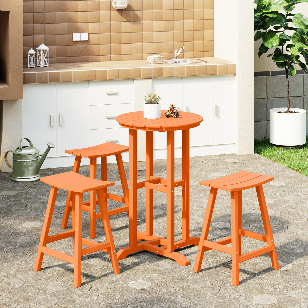 Malibu Outdoor Patio Counter Height Bar Stools Bistro Bar Table 4-Piece Set