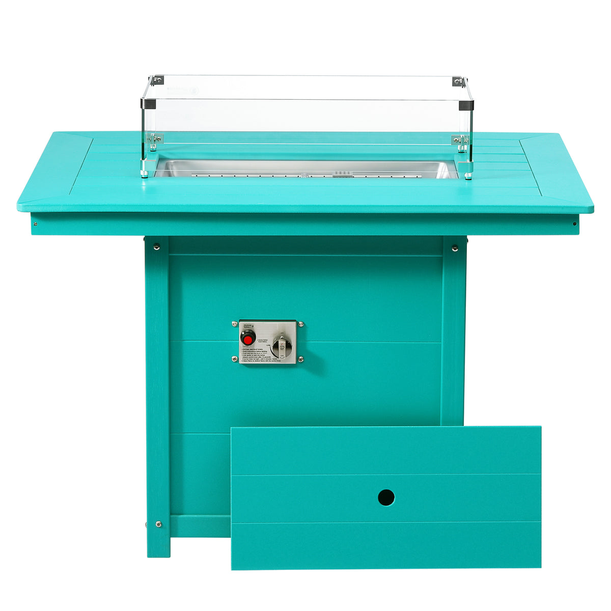 Helios 46" Modern Outdoor Patio Gas Propane Rectangular Fire Pit Table