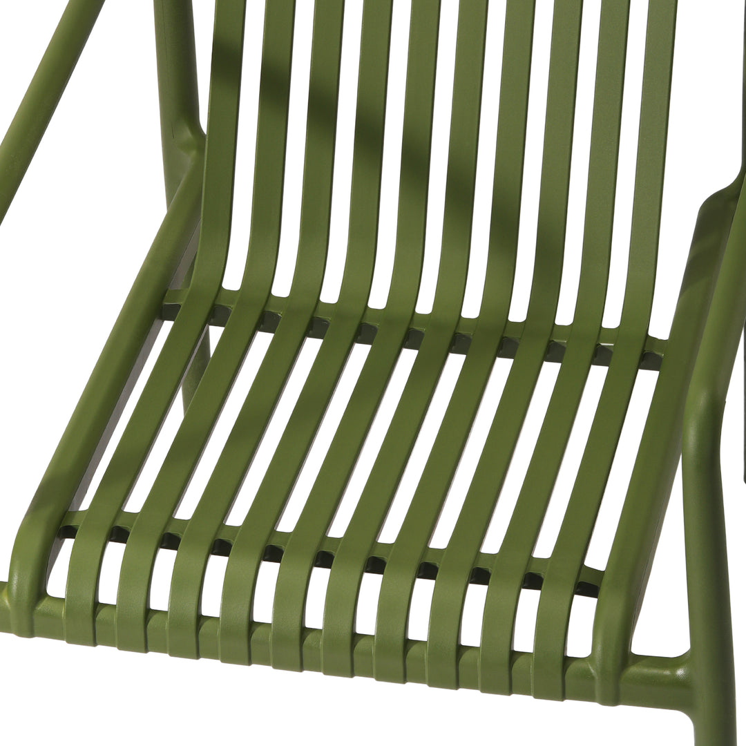 Playa Outdoor Modern Stackable Plastic Patio Club Armchairs (Set of 2)