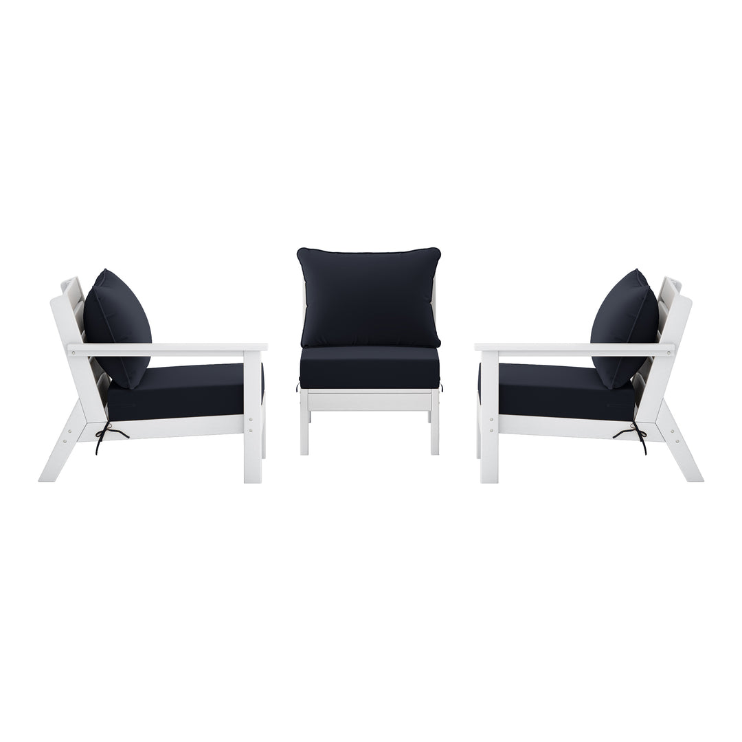 Avalon Outdoor Patio HDPE Sectional Sofa with Patio Cushions