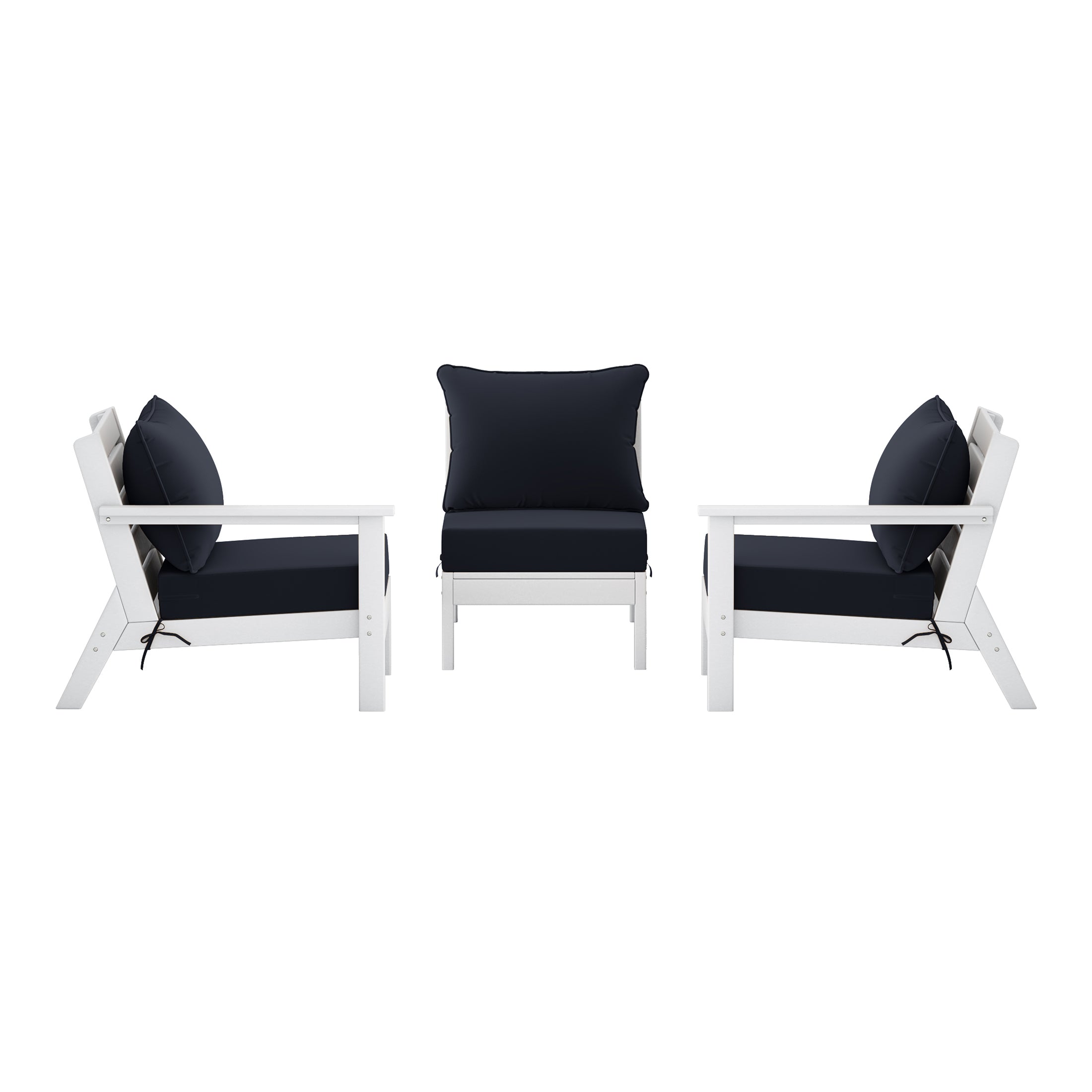 Avalon Outdoor Patio HDPE Sectional Sofa with Patio Cushions