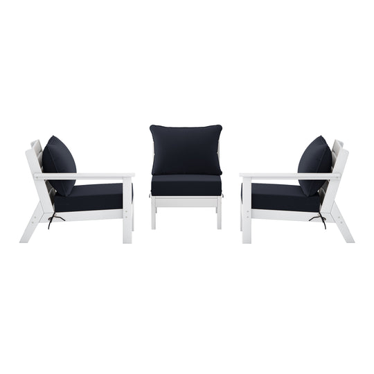 Avalon Outdoor Patio HDPE Sectional Sofa with Patio Cushions