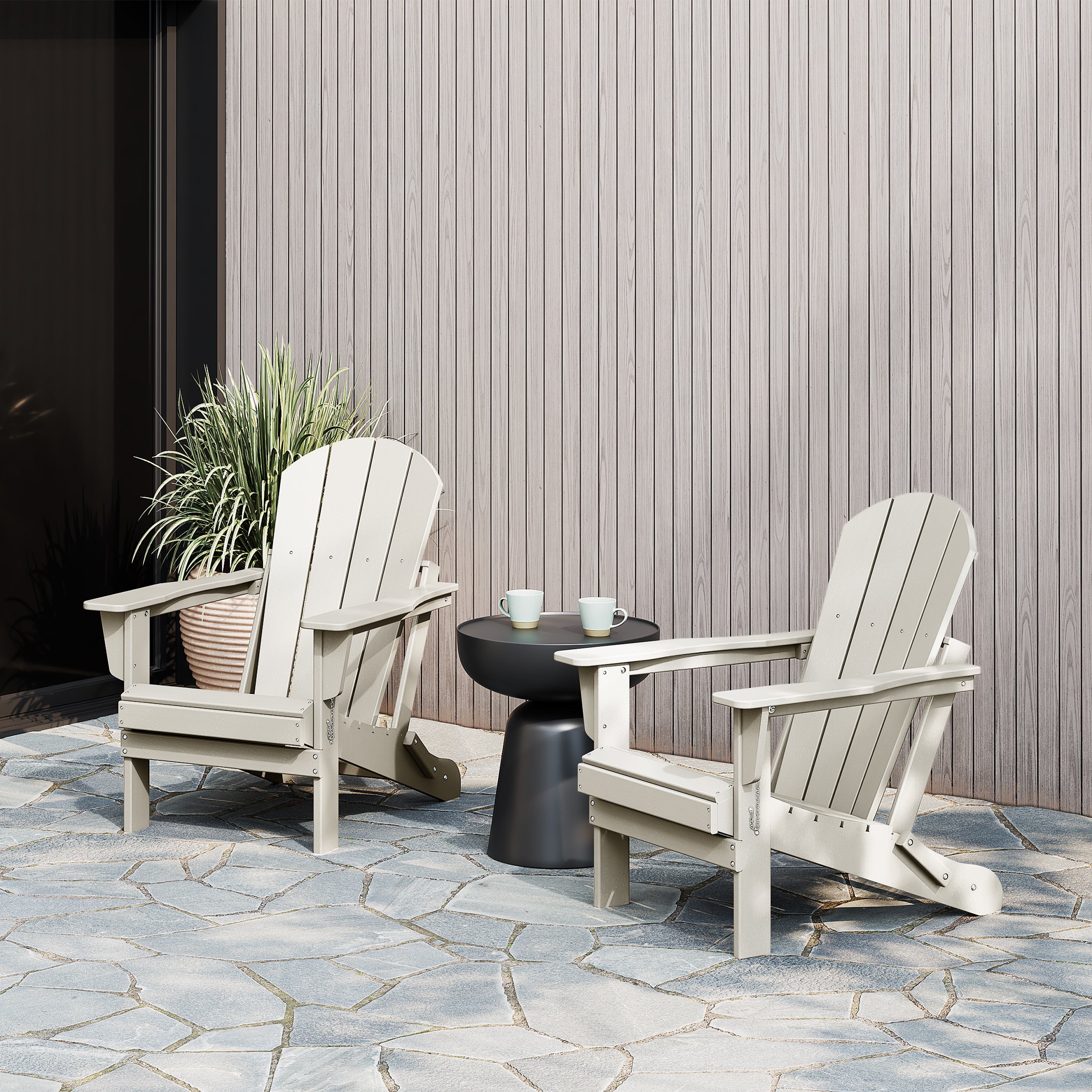 Malibu outdoor folding Poly Adirondack chair (Set of 2)