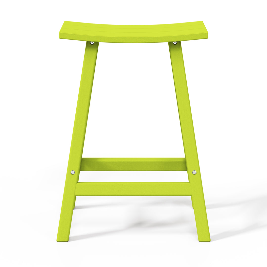 Malibu 24" HDPE Outdoor Patio Counter Height Bar Stools (Set of 3)