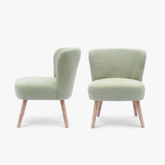 Genevieve 25" Wide Upholstered Boucle Accent Chairs Set of Two