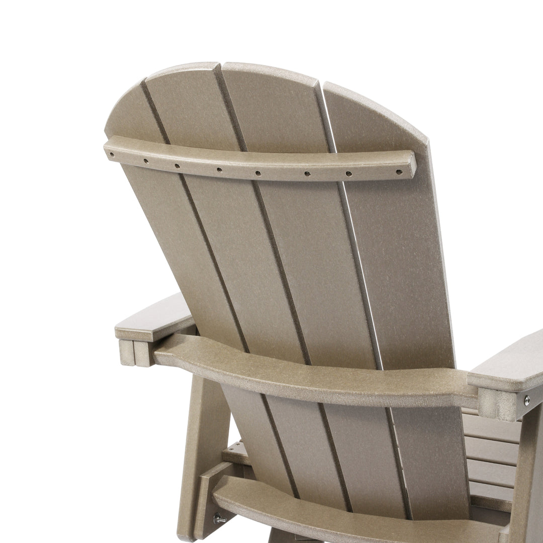 Malibu Outdoor HDPE Tall Adirondack Bar Height Chair With Cup Holder