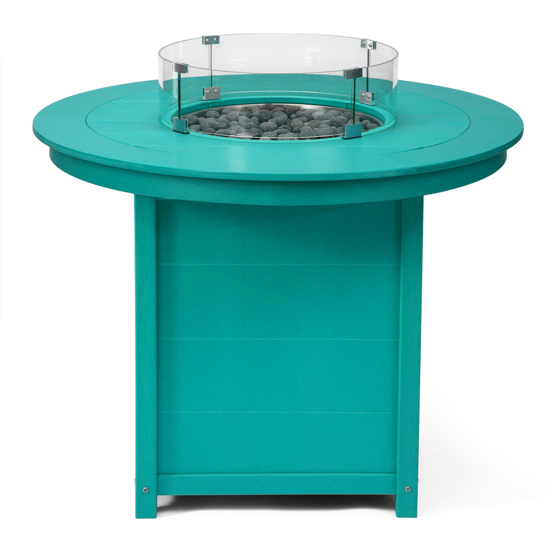 Helios 47" Modern Outdoor Patio Propane Round Counter Height Fire Pit Table