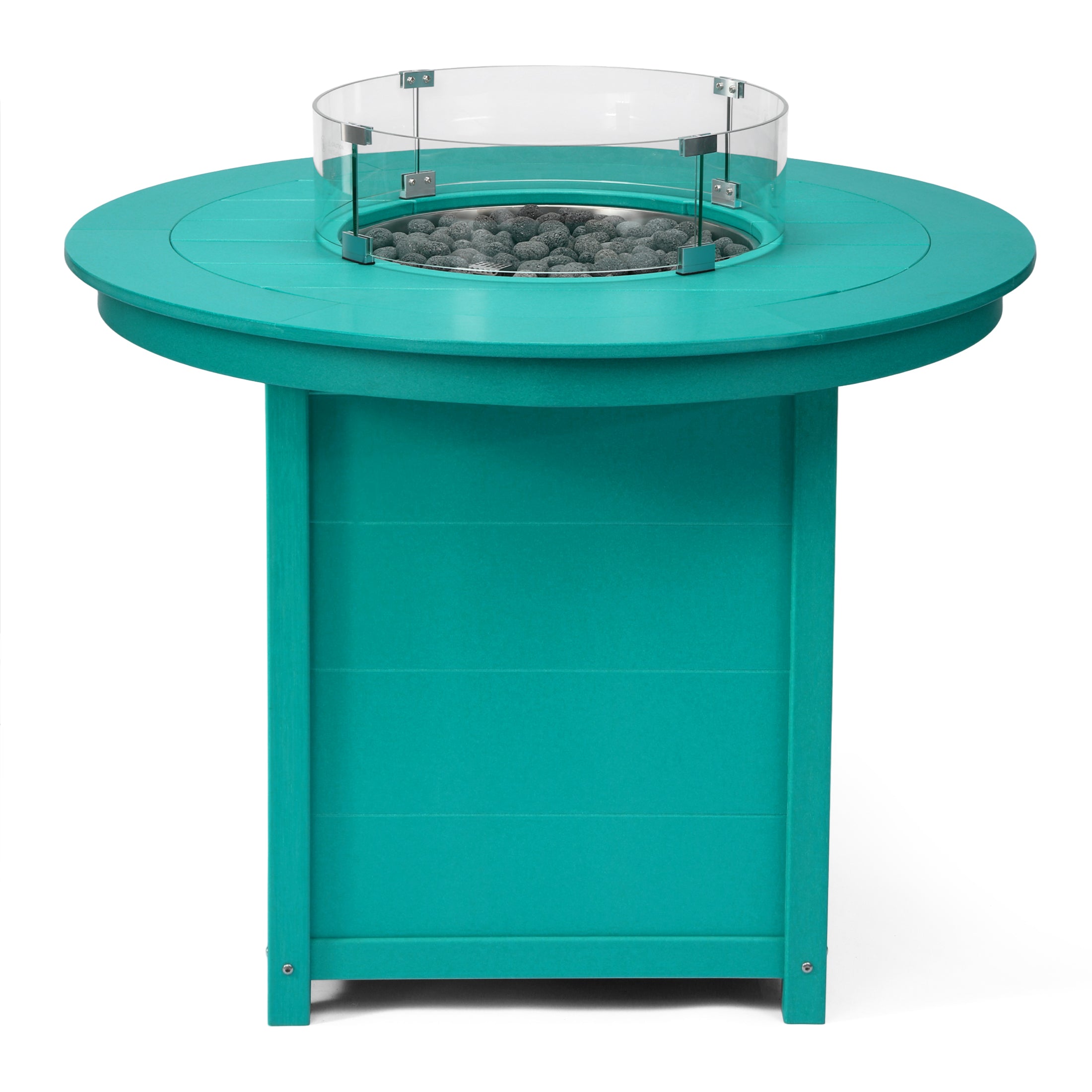 Helios 47" Modern Outdoor Patio Propane Round Counter Height Fire Pit Table