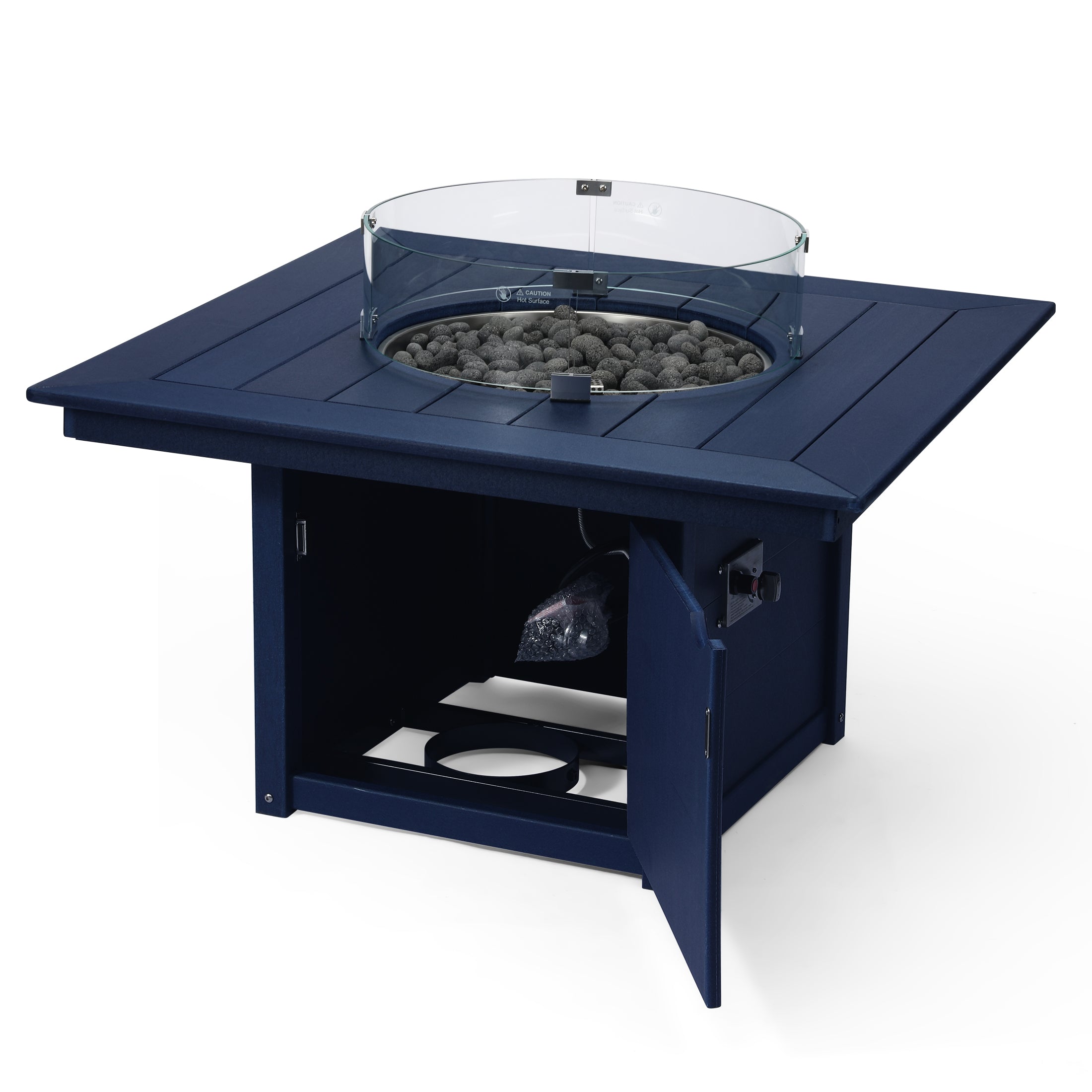 Helios 42" Modern Outdoor Patio Propane Square Fire Pit Table