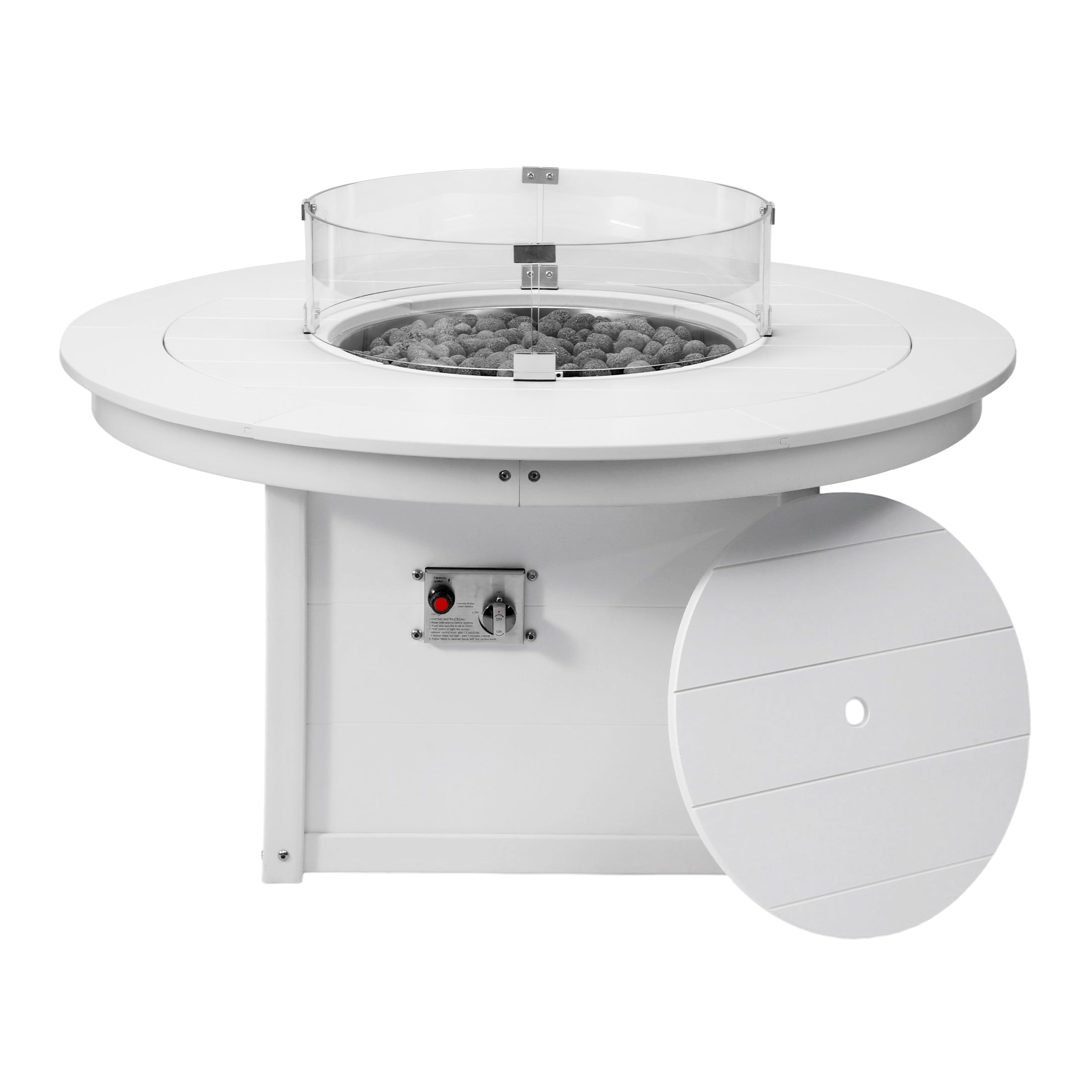 Helios 47" Modern Outdoor 55,000 BTU Patio Propane Round Fire Pit Table
