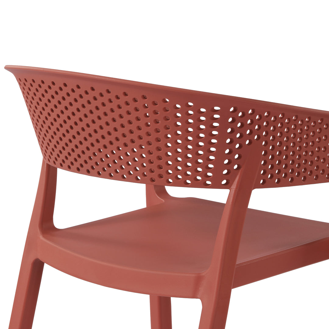 Playa Outdoor Modern Stackable Plastic Resin Patio Dining Armchair (Set of 2)