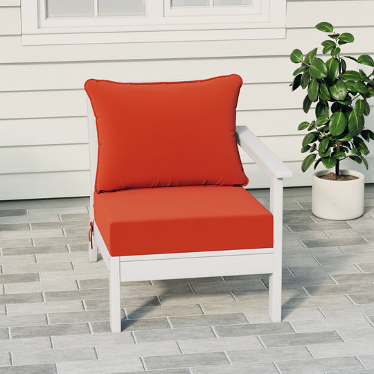 Avalon Outdoor Patio HDPE Right Arm Sectional Corner Club Chair with Patio Cushions