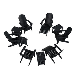 Tuscany 6 Person Folding Adirondack Seashell With Side Table and Folding Ottoman