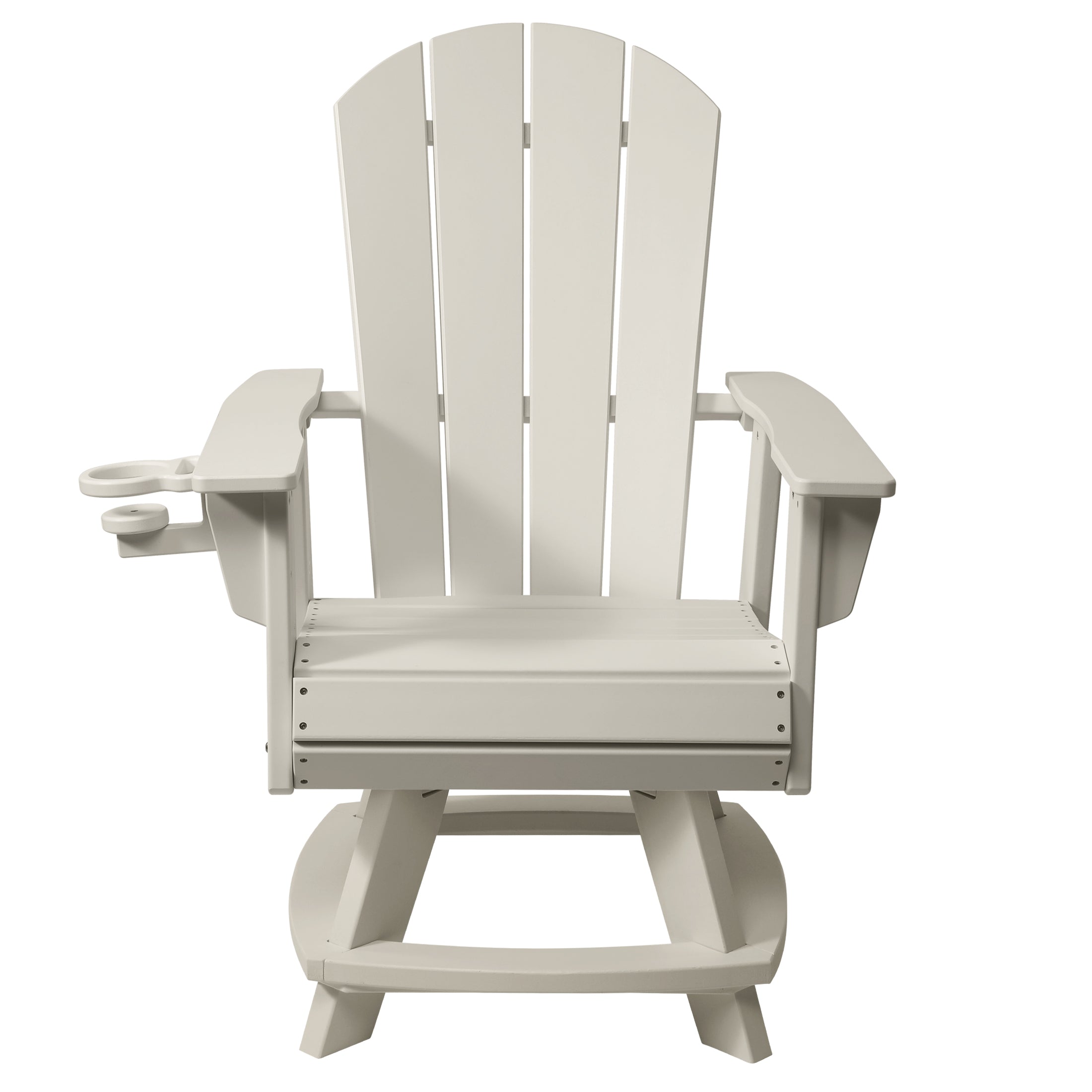 Malibu Outdoor HDPE Swivel Adirondack Patio Dining Chair With Cup Holder