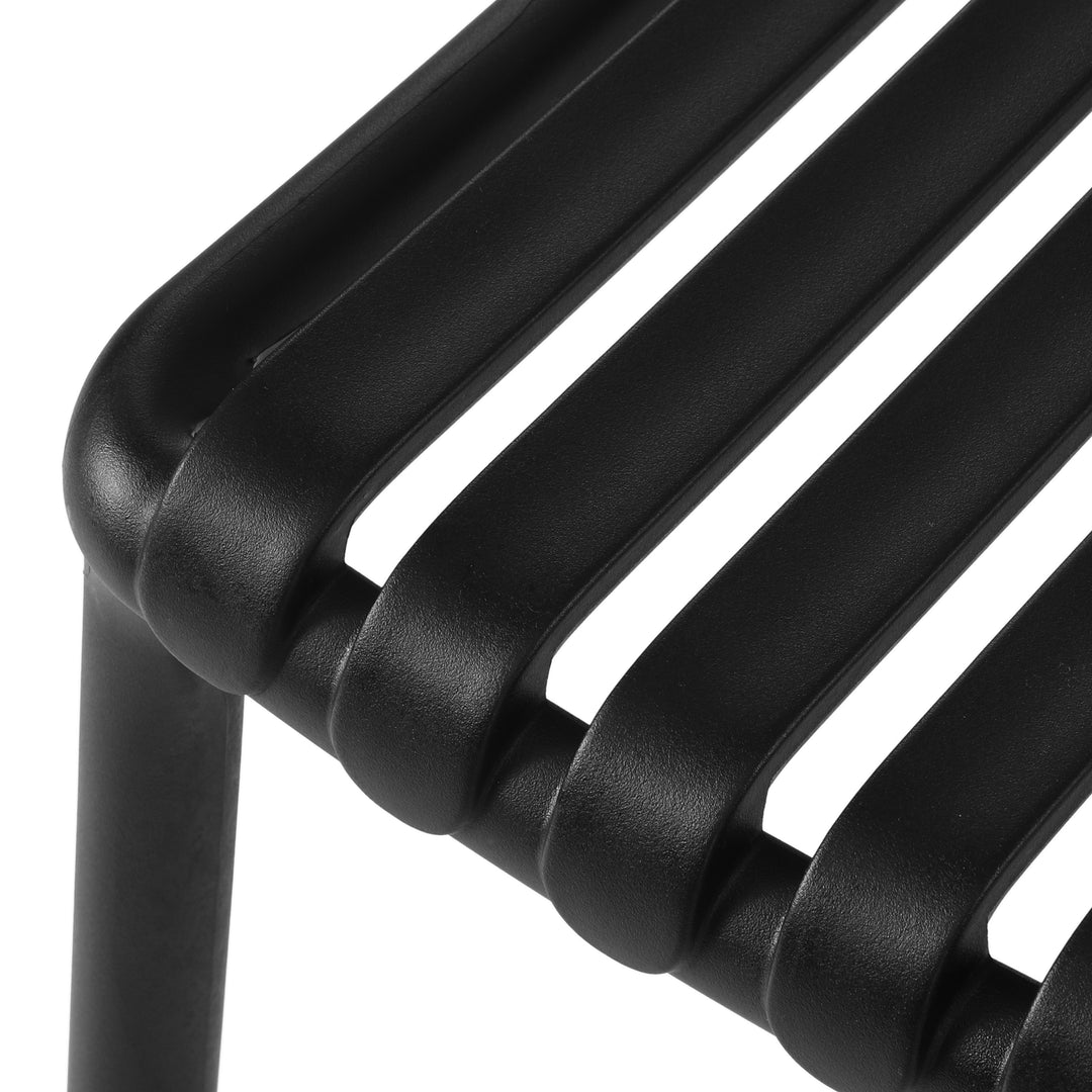 Playa 3-Piece Outdoor Metal Dining Table Set And Stackable Resin Patio Chairs