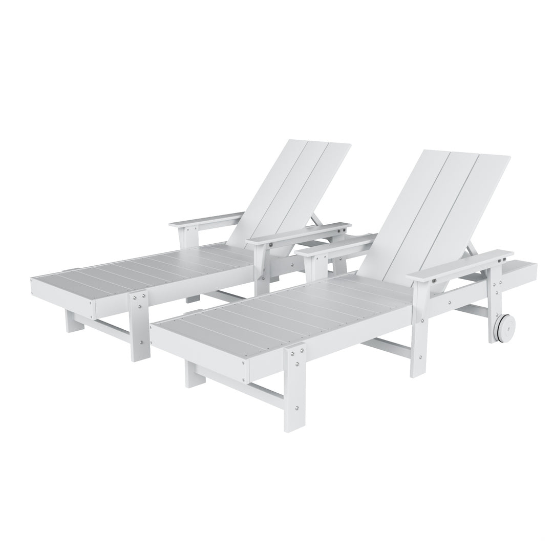 Ashore 2 Piece Reclining Chaise Lounge With Arms & Wheels