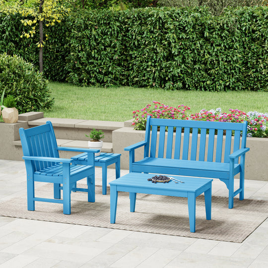 Malibu 4-Piece HDPE Outdoor Patio Furniture Couch Set