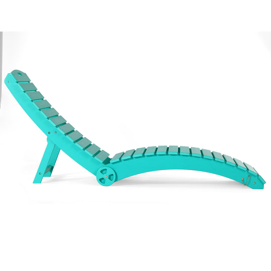 Outdoor HDPE In-Pool Patio Chaise Lounge Chair With Wheels