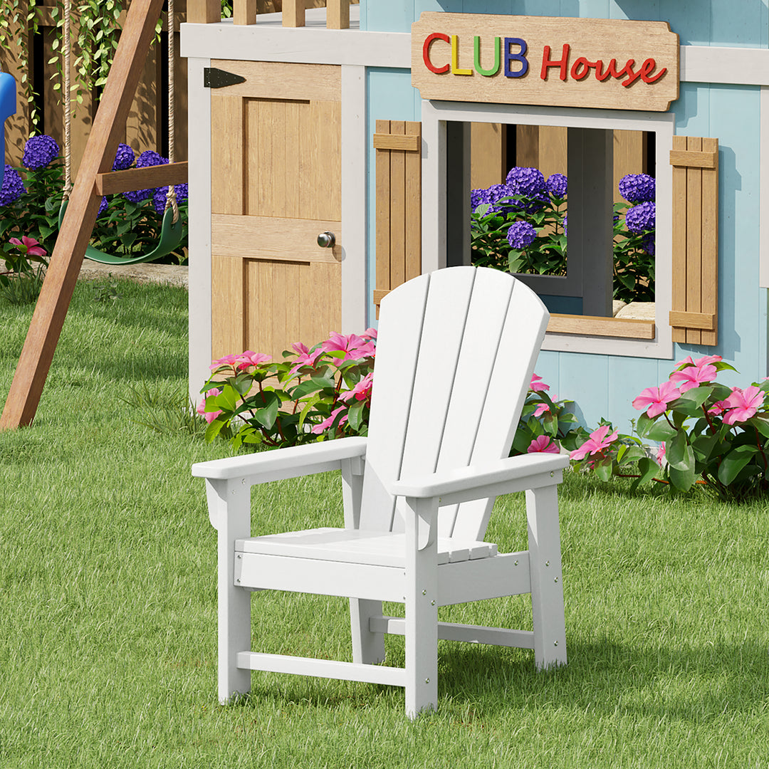 Malibu Kids Outdoor HDPE Adirondack Plastic Patio Chair
