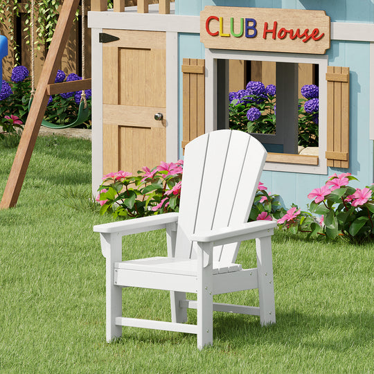 Malibu Kids Outdoor HDPE Adirondack Plastic Patio Chair