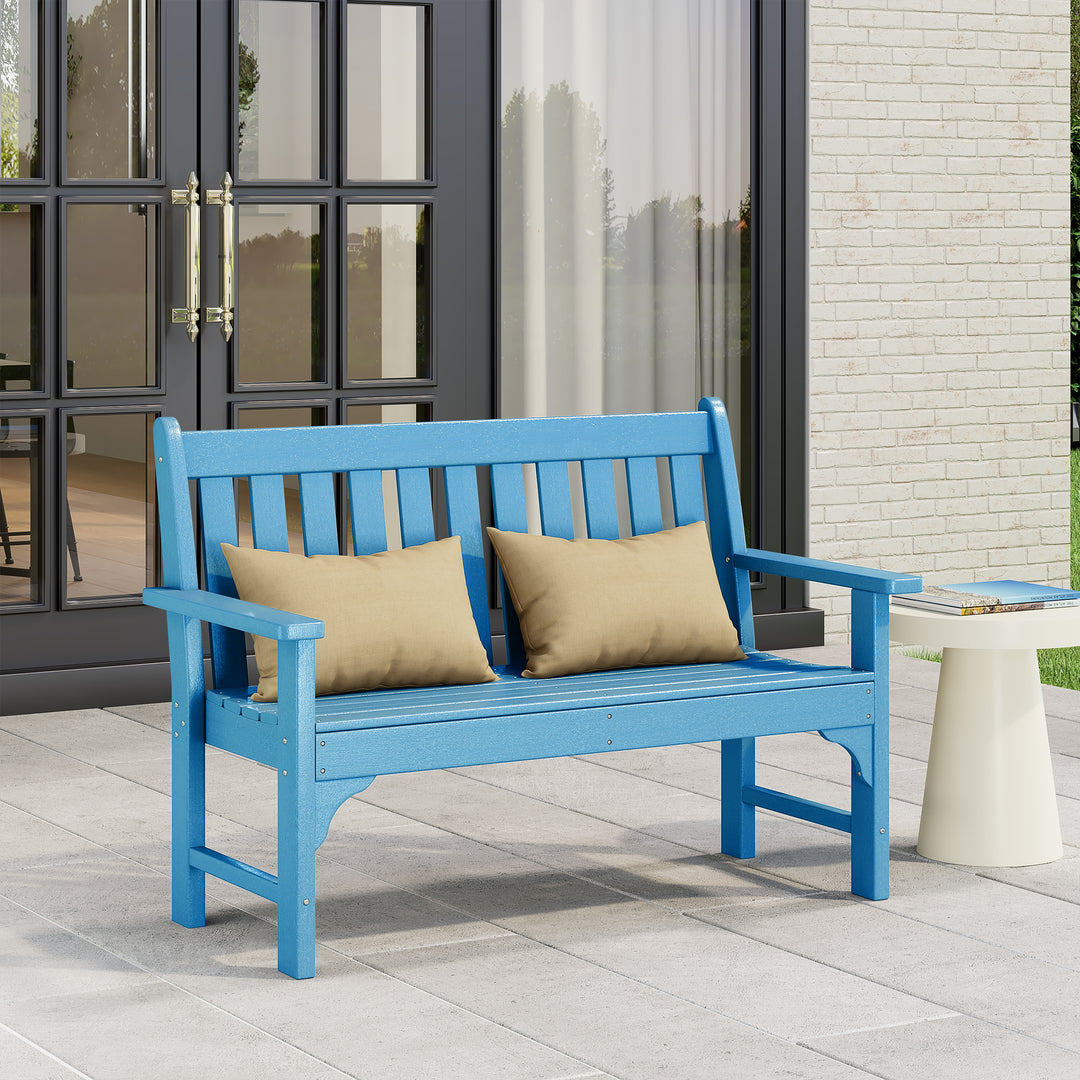 Malibu Outdoor 2-Person All-Weather HDPE Front Porch Garden Bench