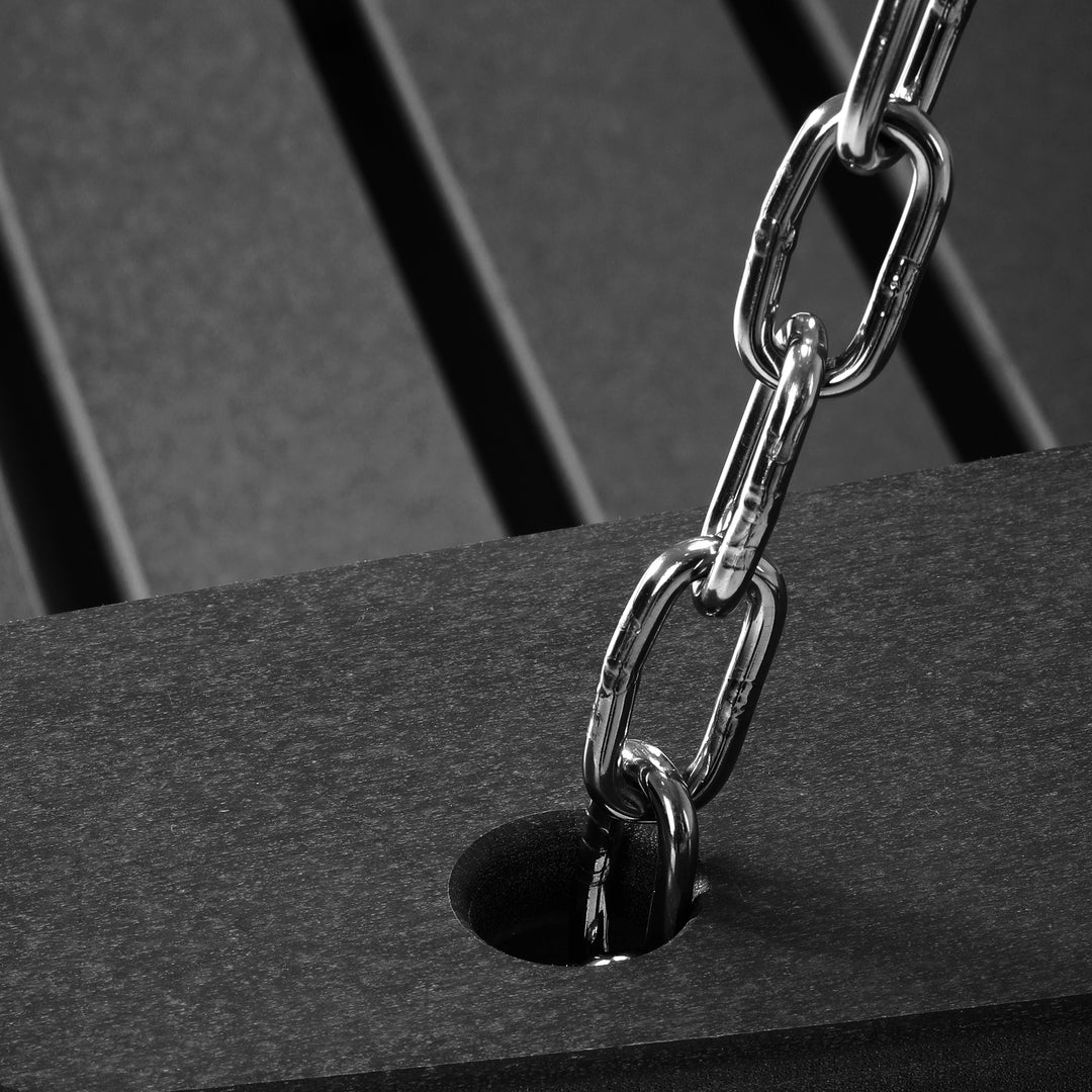 St Charles Outdoor HDPE 54" Front Hanging Porch Swing Bench With Cupholders