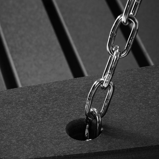 St Charles Outdoor HDPE 54" Front Hanging Porch Swing Bench With Cupholders