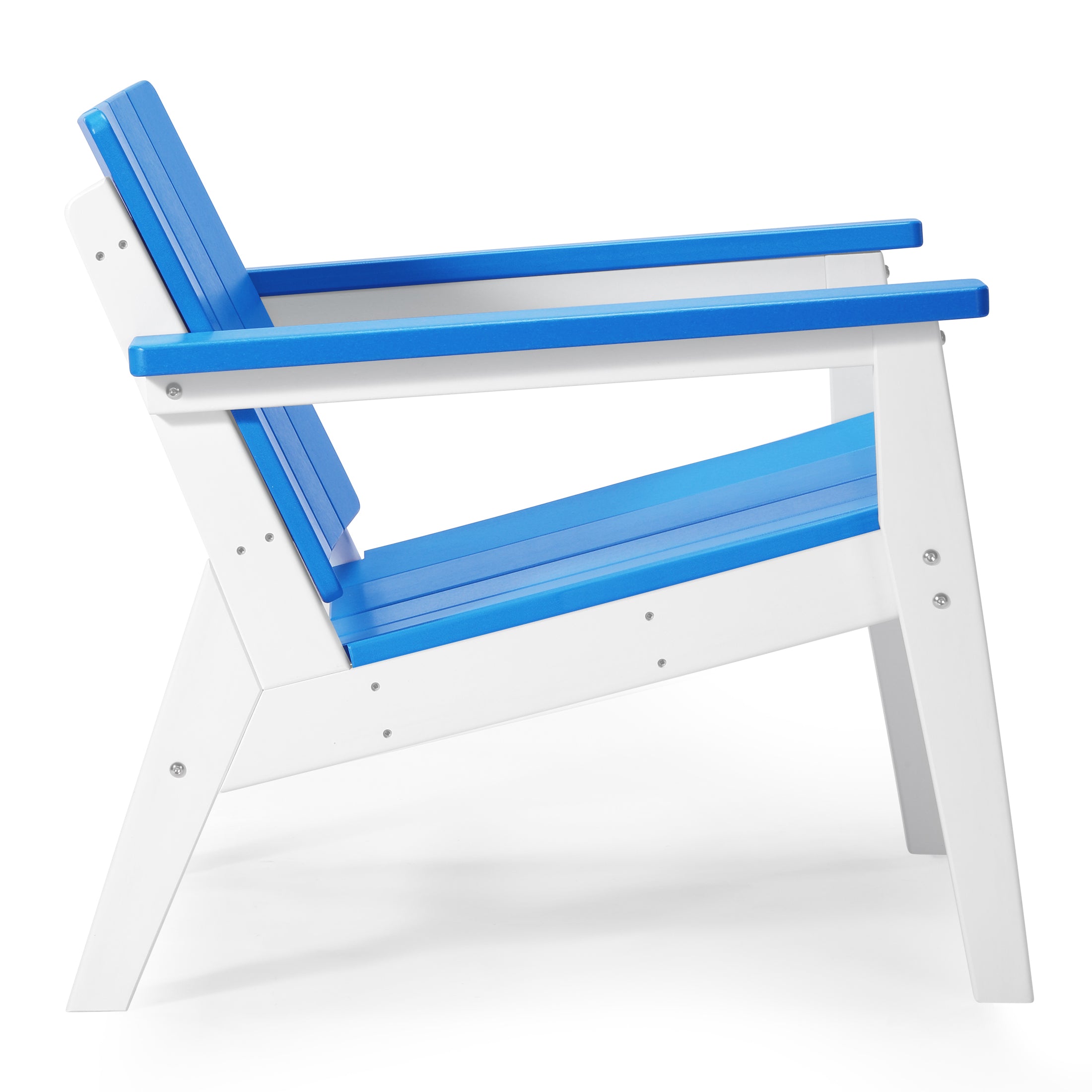 Pacifica 3-Piece Outdoor HDPE Conversation Set with Deep Seating Chairs and Round Side Table