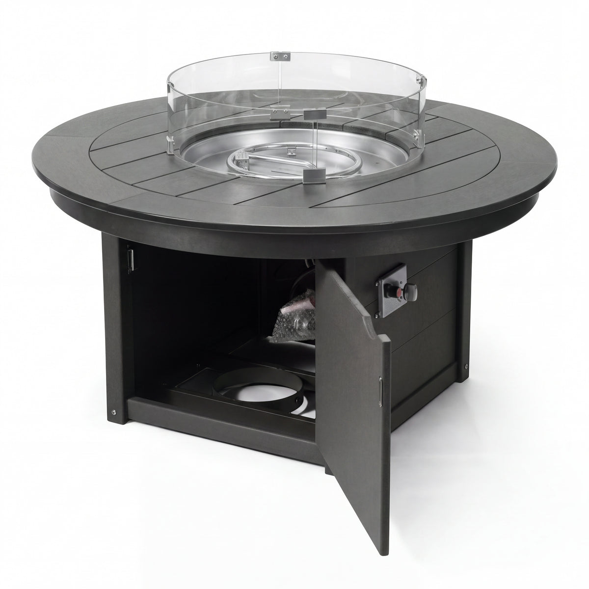 Helios 47" Modern Outdoor 55,000 BTU Patio Propane Round Fire Pit Table