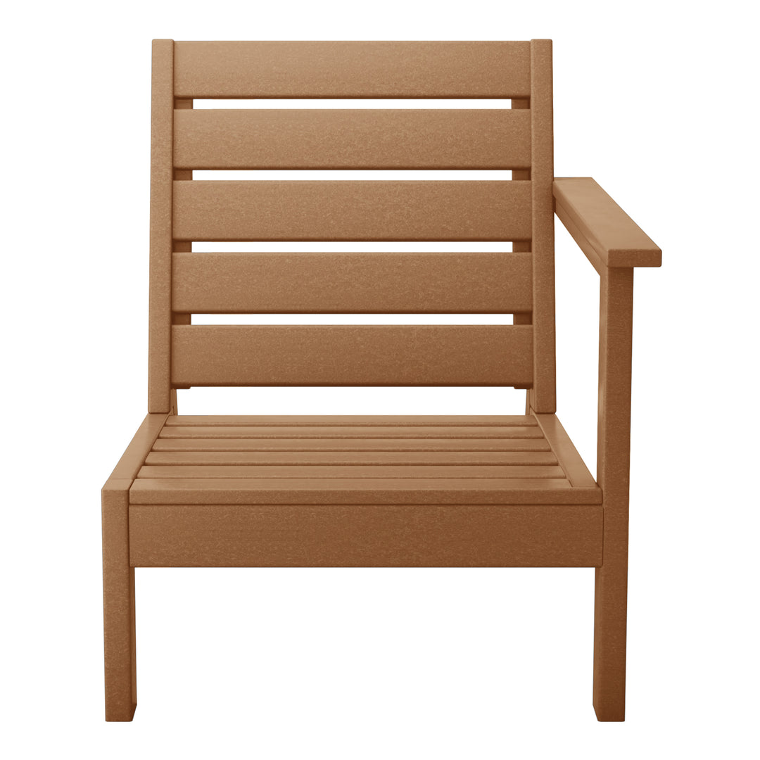 Avalon Outdoor Patio HDPE Right Arm Sectional Corner Club Chair with Patio Cushions