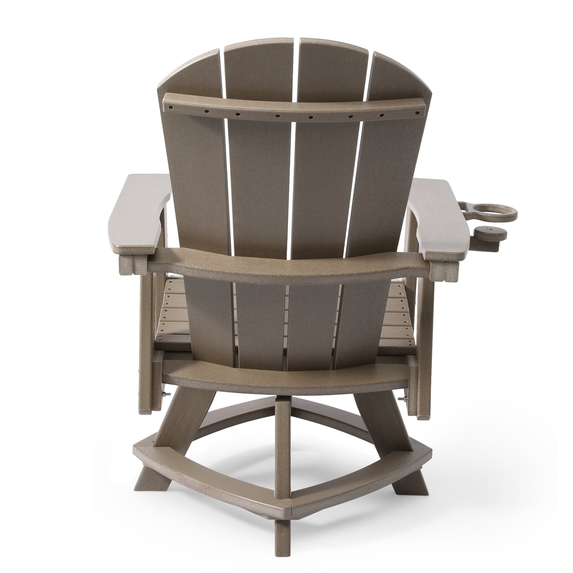 Malibu Outdoor HDPE Swivel Adirondack Patio Dining Chair With Cup Holder
