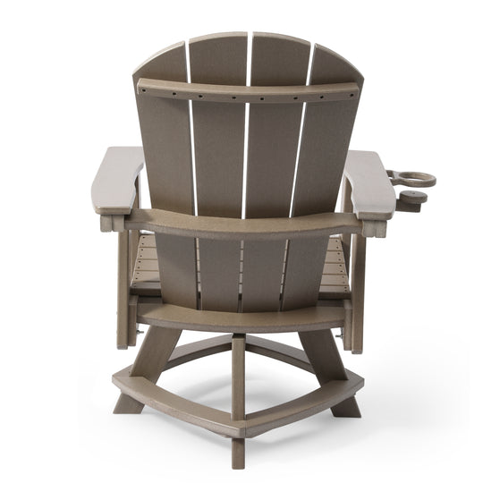 Malibu Outdoor HDPE Swivel Adirondack Patio Dining Chair With Cup Holder