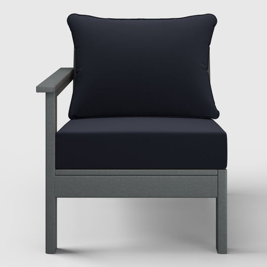 Avalon Outdoor Patio HDPE Left Arm Sectional Corner Club Chair with Patio Cushions