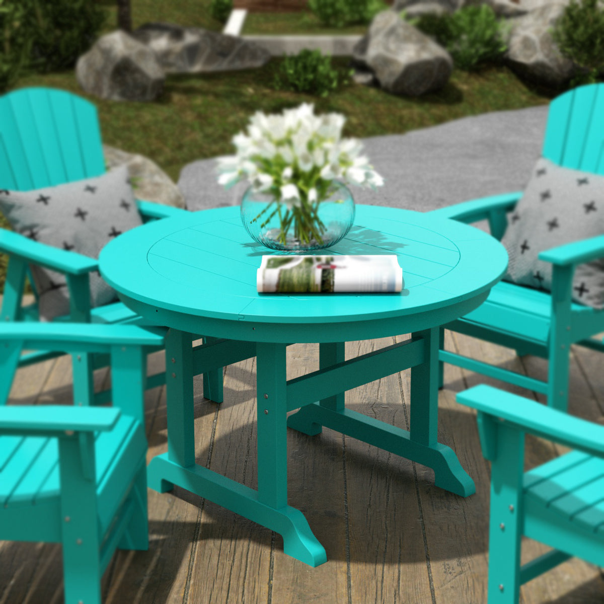 Malibu 47" Outdoor Patio Round Dining Table