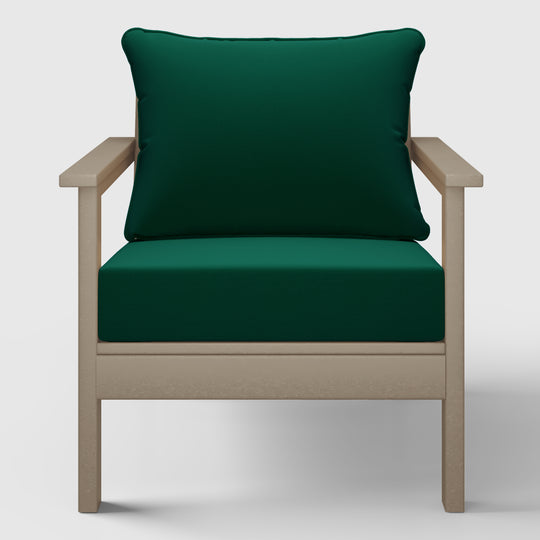 Avalon Outdoor Modern HDPE Patio Club Chairs with Deep Seat Cushions (Set of 2)