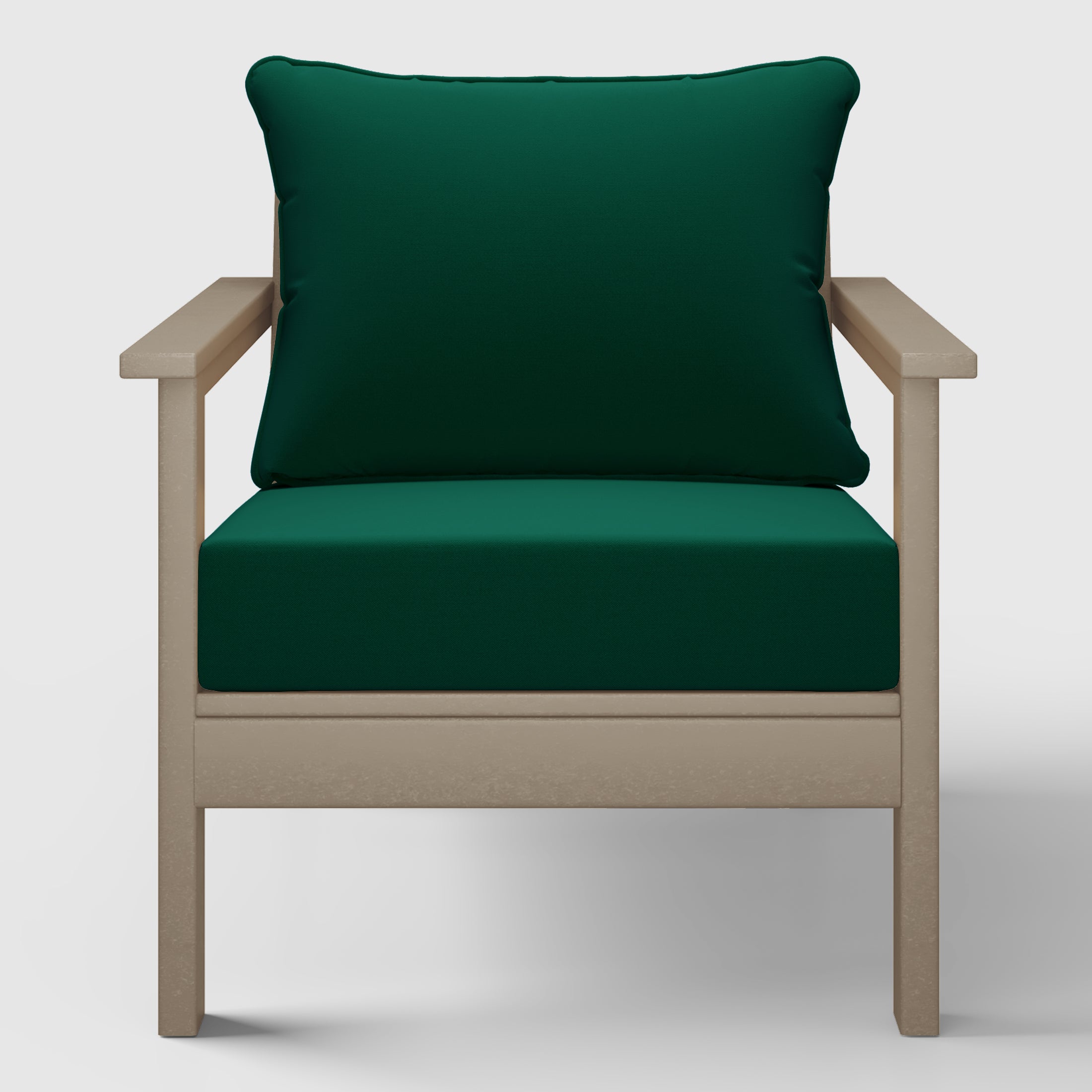 Avalon Outdoor Modern HDPE Patio Club Chairs with Deep Seat Cushions (Set of 2)