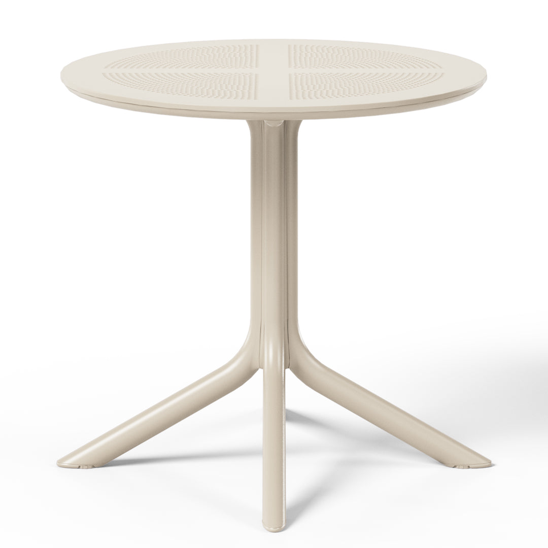 Playa 31.5" Round Plastic Outdoor Patio Dining Table for 4