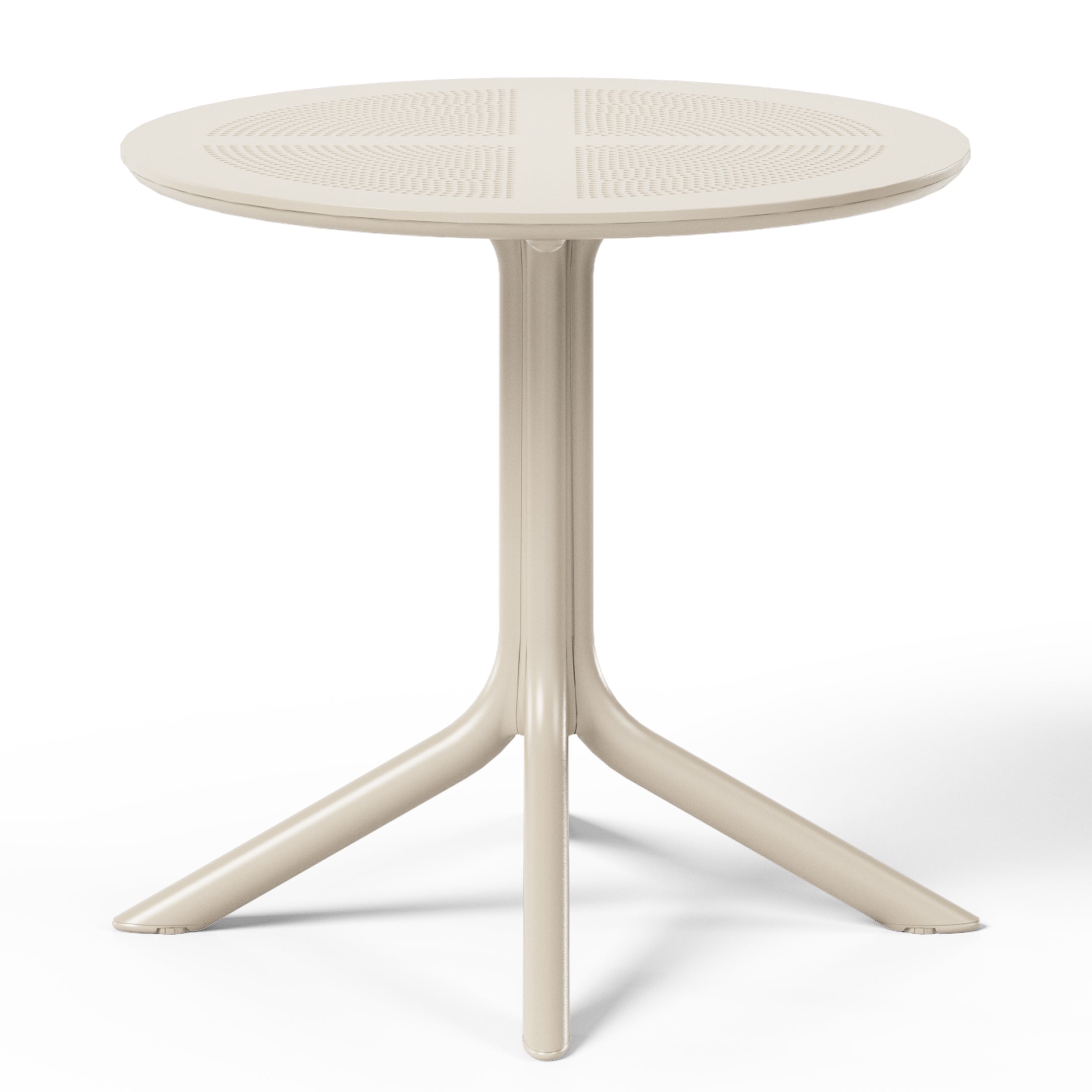 Playa 5-Piece Modern Patio Round Dining Table Set with Stackable Patio Dining Chairs