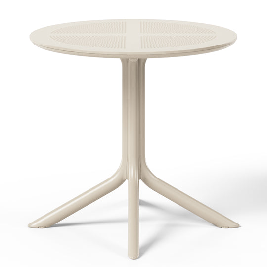 Playa 5-Piece Modern Round Patio Dining Table Set with Stackable Patio Dining Chairs