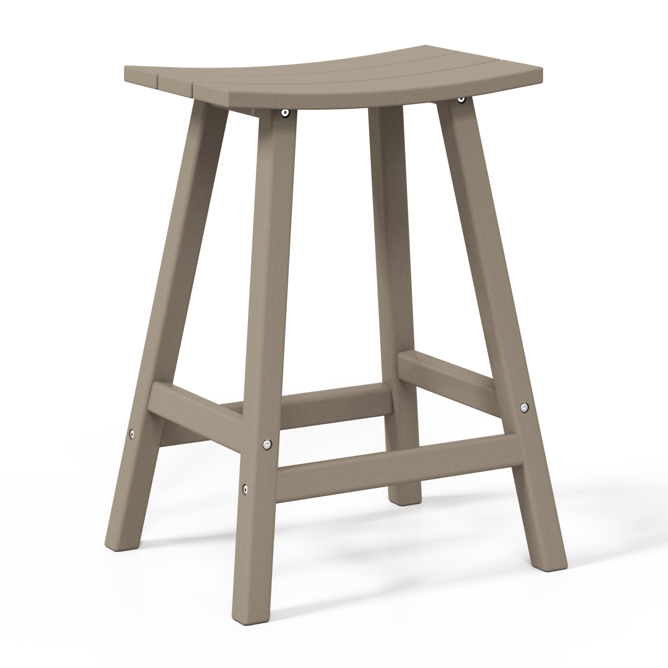 Malibu 24" HDPE Outdoor Patio Counter Height Bar Stools (Set of 2)