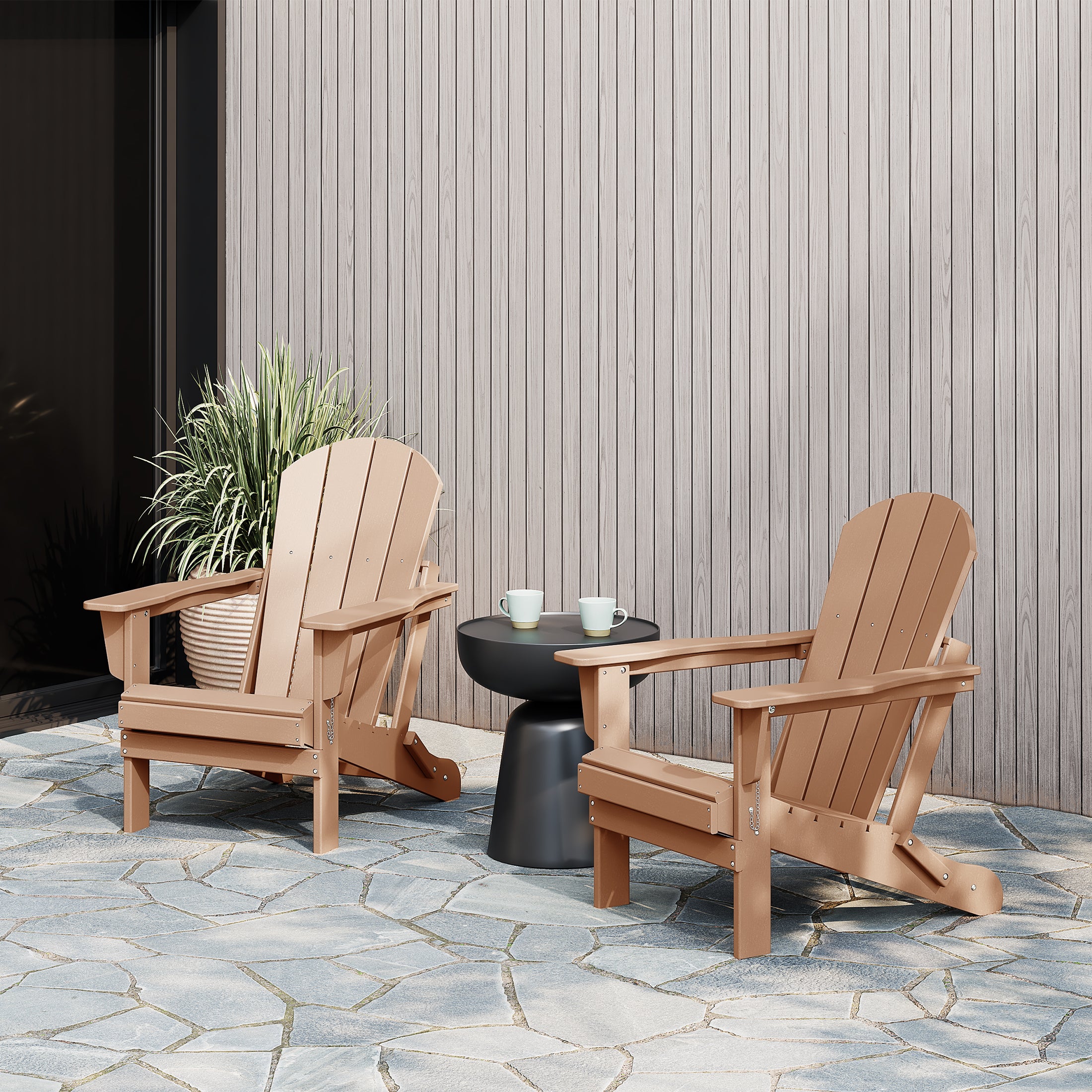 Malibu outdoor folding Poly Adirondack chair (Set of 2)