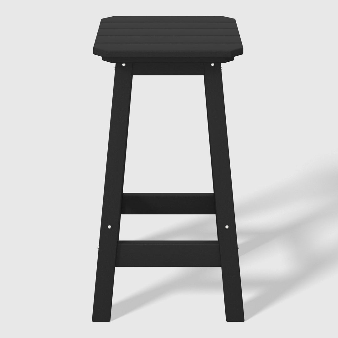 Malibu 24" HDPE Outdoor Patio Counter High Backless Square Bar Stools Set of Three