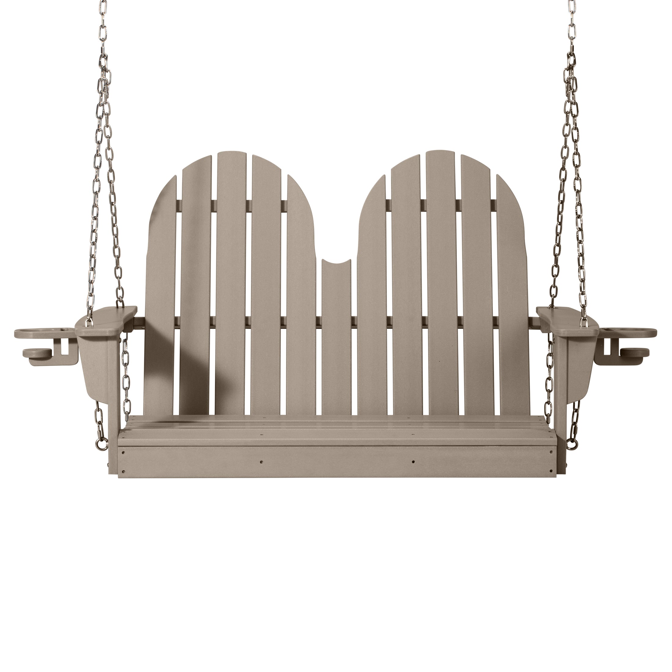 St. Augustine 4ft Outdoor HDPE Poly Farmhouse Hanging Porch Swing With Cup Holders